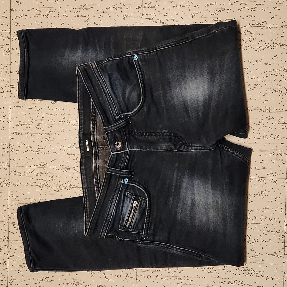 Diesel Industry Black Wash Slim Tapered Fit Denim Jeans Vintage Y2K
